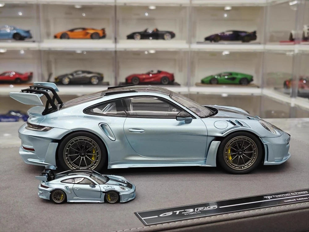 [Timothy Pierre] 1:18 Porsche 2023 911 GT3 RS Sonderwunsch Ice Blue Model Car Resin