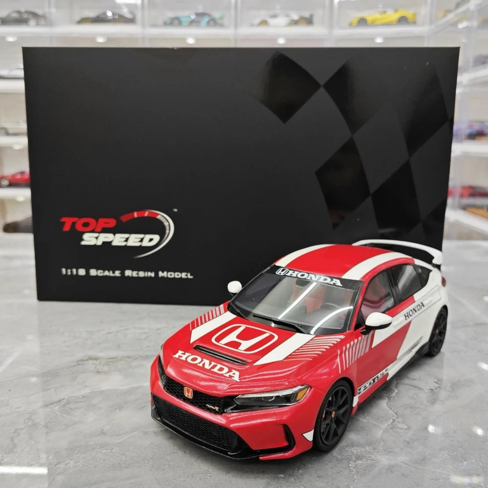 [Top Speed] 1:18 Honda 2023 Civic Type R FL5 Red Model Car Resin