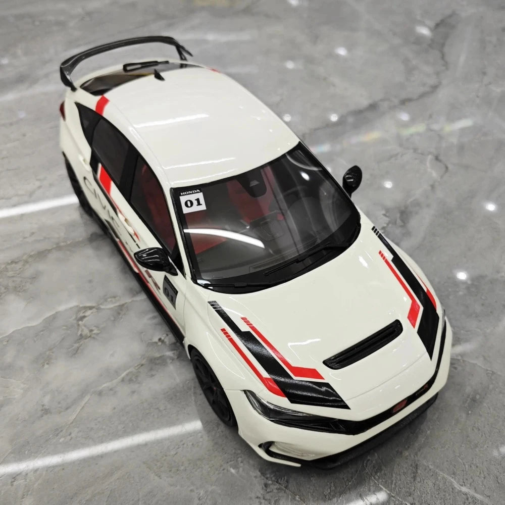 [Top Speed] 1:18 Honda 2023 Civic Type R FL5 White Model Car Resin