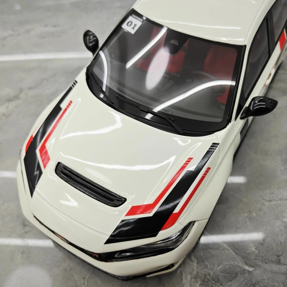 [Top Speed] 1:18 Honda 2023 Civic Type R FL5 White Model Car Resin
