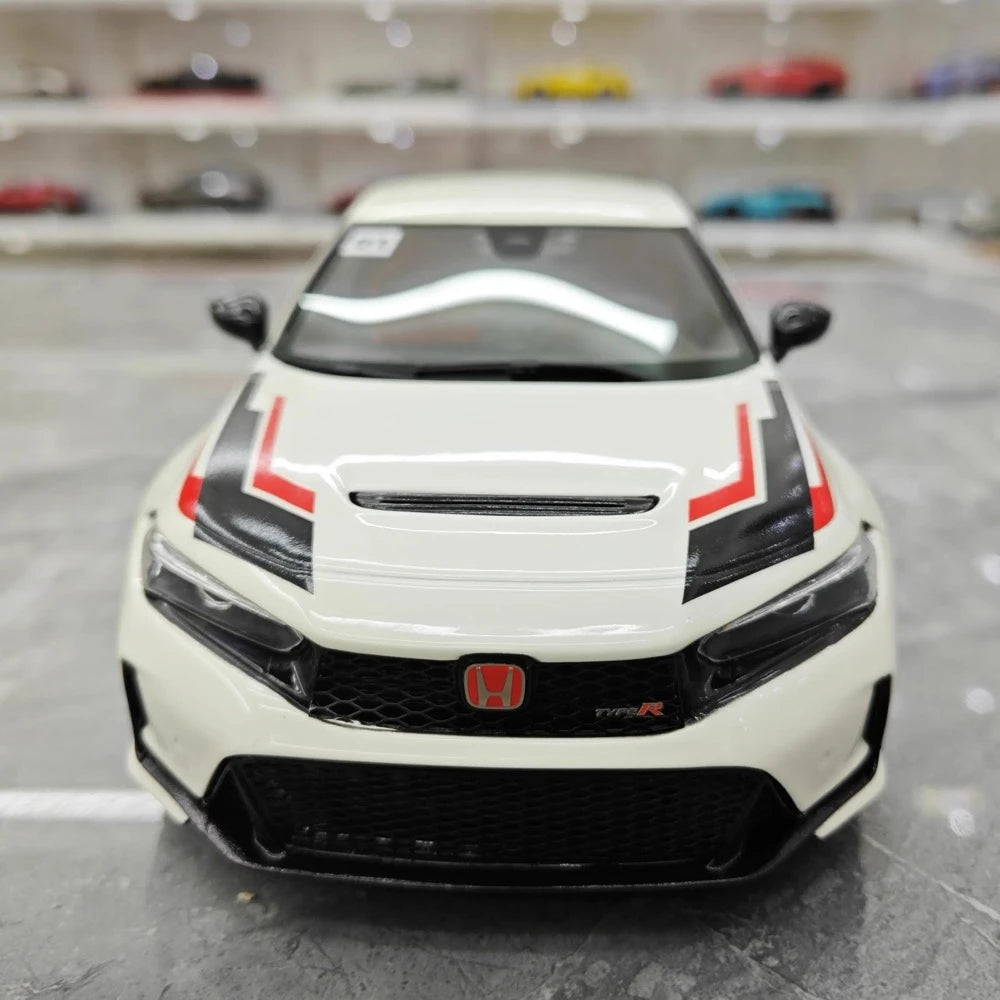 [Top Speed] 1:18 Honda 2023 Civic Type R FL5 White Model Car Resin