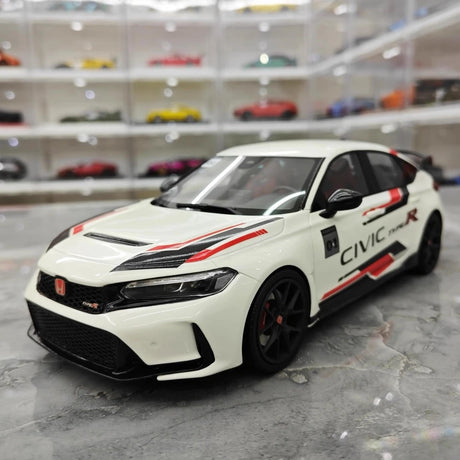 [Top Speed] 1:18 Honda 2023 Civic Type R FL5 White Model Car Resin