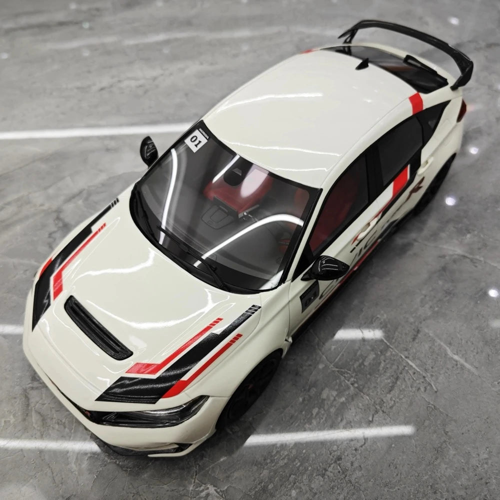 [Top Speed] 1:18 Honda 2023 Civic Type R FL5 White Model Car Resin