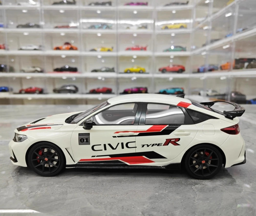 [Top Speed] 1:18 Honda 2023 Civic Type R FL5 White Model Car Resin