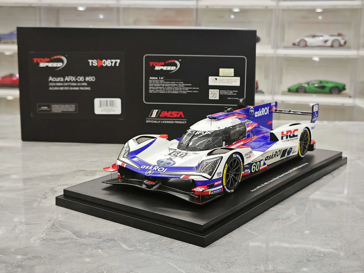 Acura 2025 ARX-06 #60 Acura Meyer Shank Racing Rolex 24 at Daytona 1:18 resin model car by Top Speed - view 12