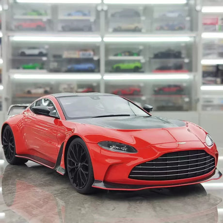 Top Speed Aston Martin 2022 V12 Vantage Scorpus Red 1:18 – Sammelobjekt-Resin-Modellharz