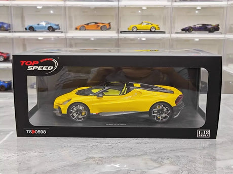 [Top Speed] 1:18 Bugatti 2022 W16 Mistral Yellow Model Car Resin