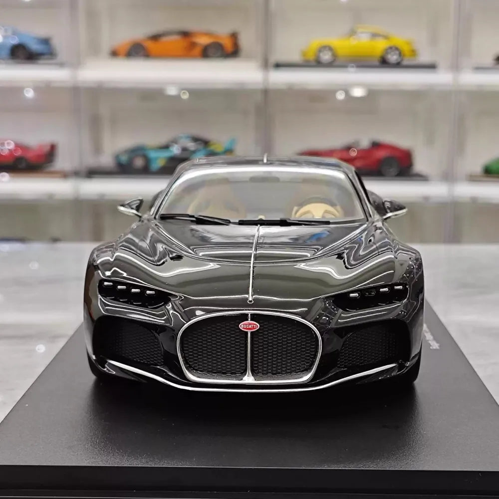 [Top Speed] 1:18 Bugatti 2024 Atlantic Black Model Car Resin
