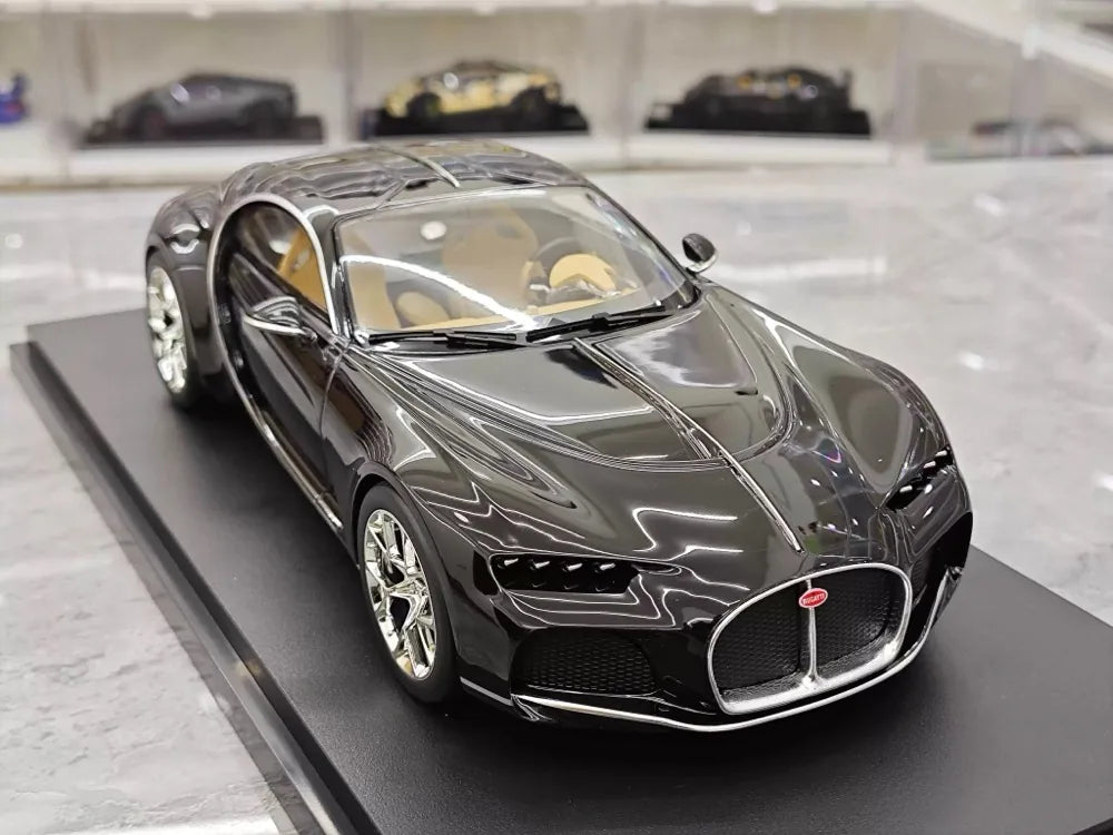 [Top Speed] 1:18 Bugatti 2024 Atlantic Black Model Car Resin