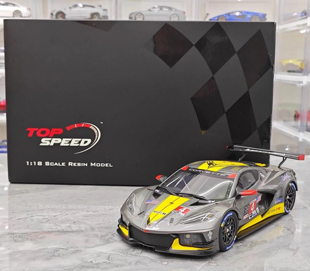[TopSpeed] 1:18 Chevrolet 2021 Corvette C8.R Le Mans #4 Model Car Resin