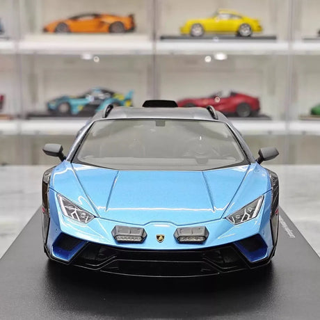 [Top Speed] 1:18 Lamborghini 2021 Huracan STO Blue Model Car Resin