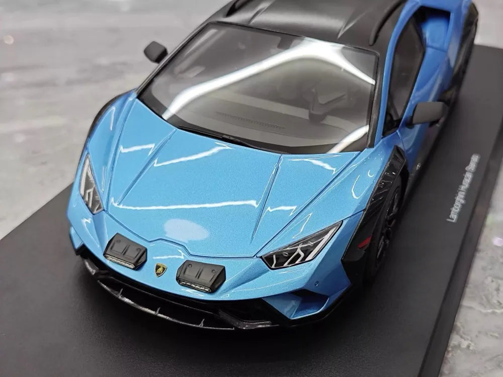 [Top Speed] 1:18 Lamborghini 2021 Huracan STO Blue Model Car Resin