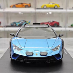 [Top Speed] 1:18 Lamborghini 2021 Huracan STO Blue Model Car Resin