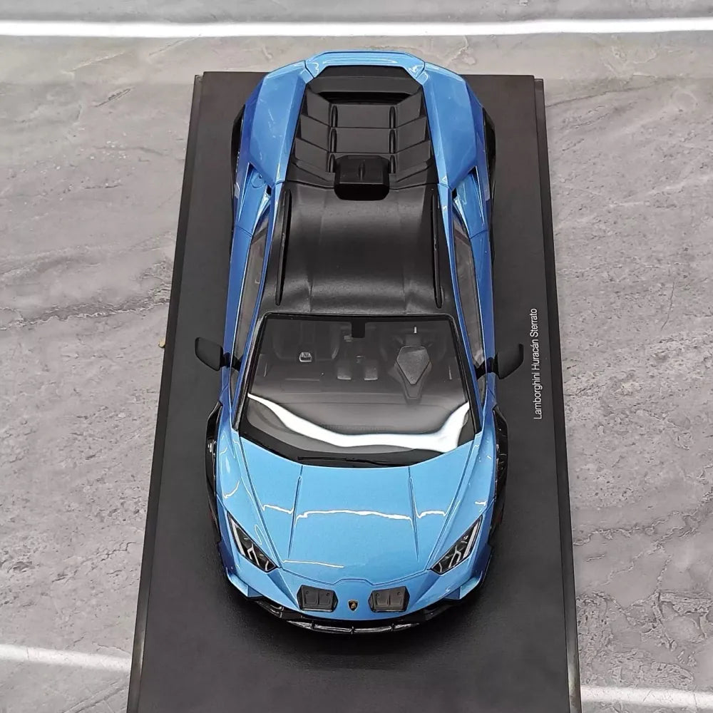 [Top Speed] 1:18 Lamborghini 2021 Huracan STO Blue Model Car Resin