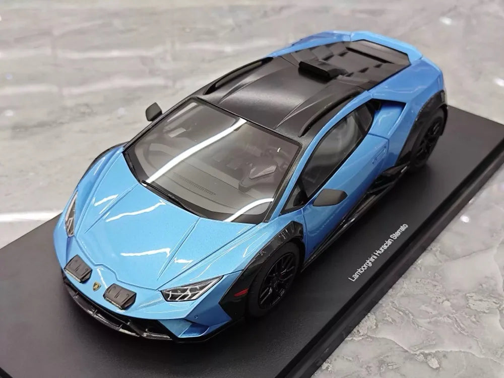 [Top Speed] 1:18 Lamborghini 2021 Huracan STO Blue Model Car Resin