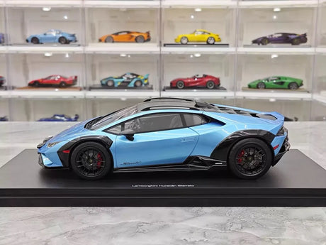 [Top Speed] 1:18 Lamborghini 2021 Huracan STO Blue Model Car Resin