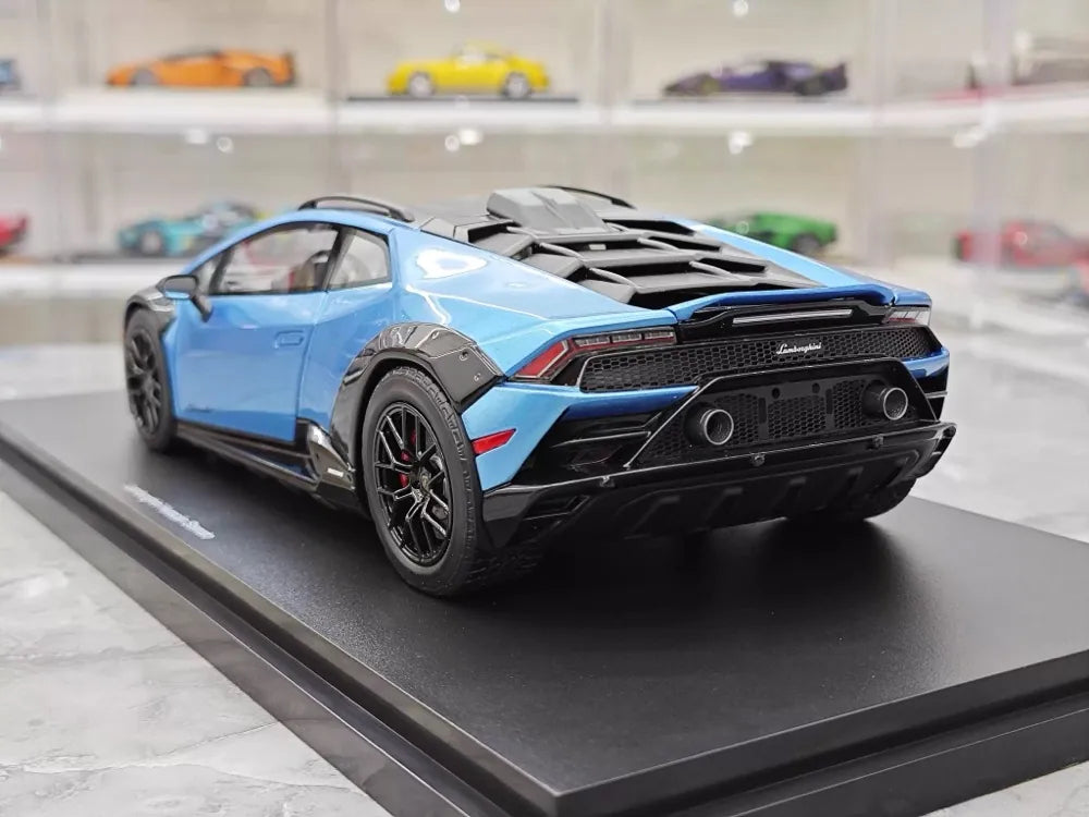 [Top Speed] 1:18 Lamborghini 2021 Huracan STO Blue Model Car Resin