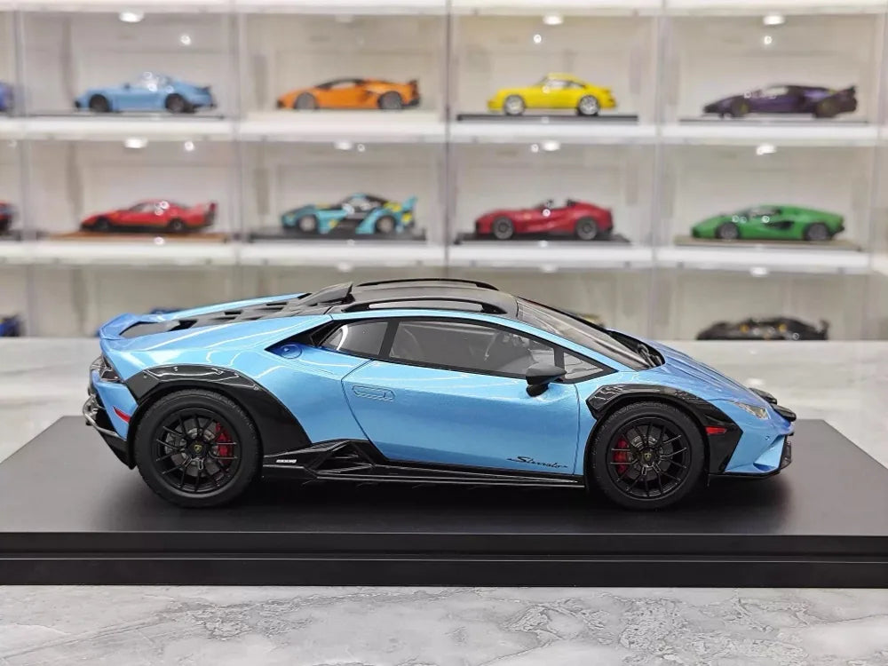 [Top Speed] 1:18 Lamborghini 2021 Huracan STO Blue Model Car Resin