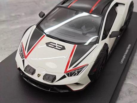 [Top Speed] 1:18 Lamborghini 2021 Huracan STO White Model Car Resin