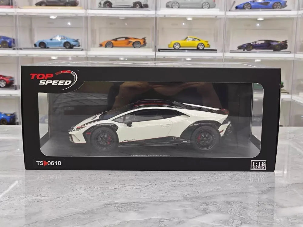 [Top Speed] 1:18 Lamborghini 2021 Huracan STO White Model Car Resin