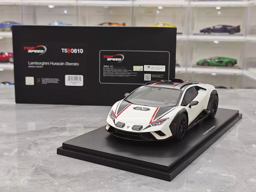 [Top Speed] 1:18 Lamborghini 2021 Huracan STO White Model Car Resin