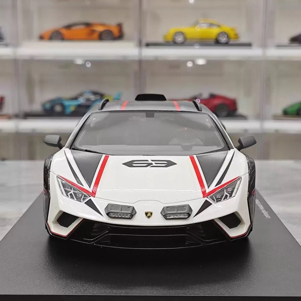 [Top Speed] 1:18 Lamborghini 2021 Huracan STO White Model Car Resin