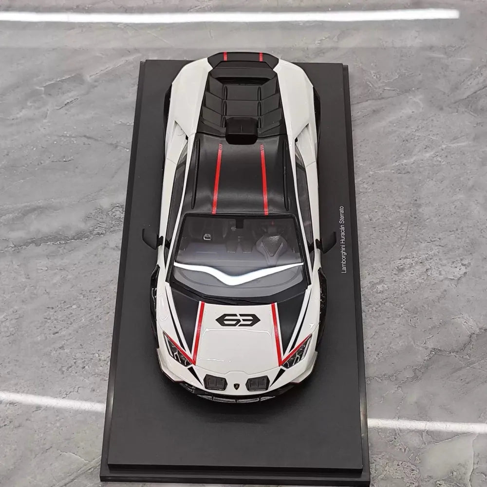 [Top Speed] 1:18 Lamborghini 2021 Huracan STO White Model Car Resin
