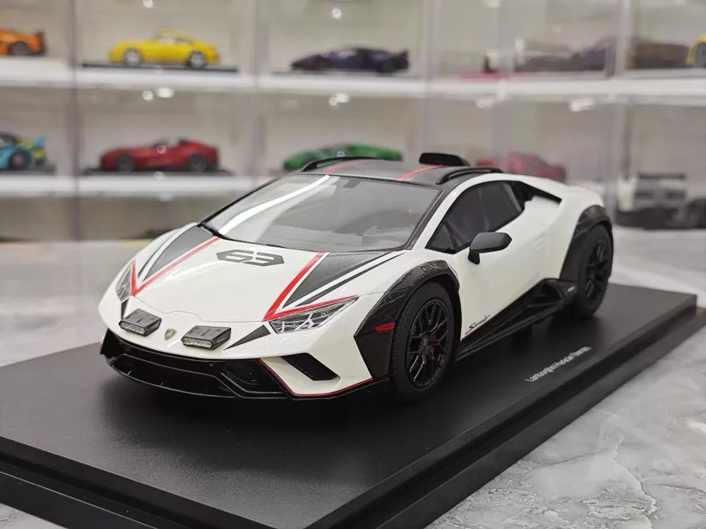 [Top Speed] 1:18 Lamborghini 2021 Huracan STO White Model Car Resin