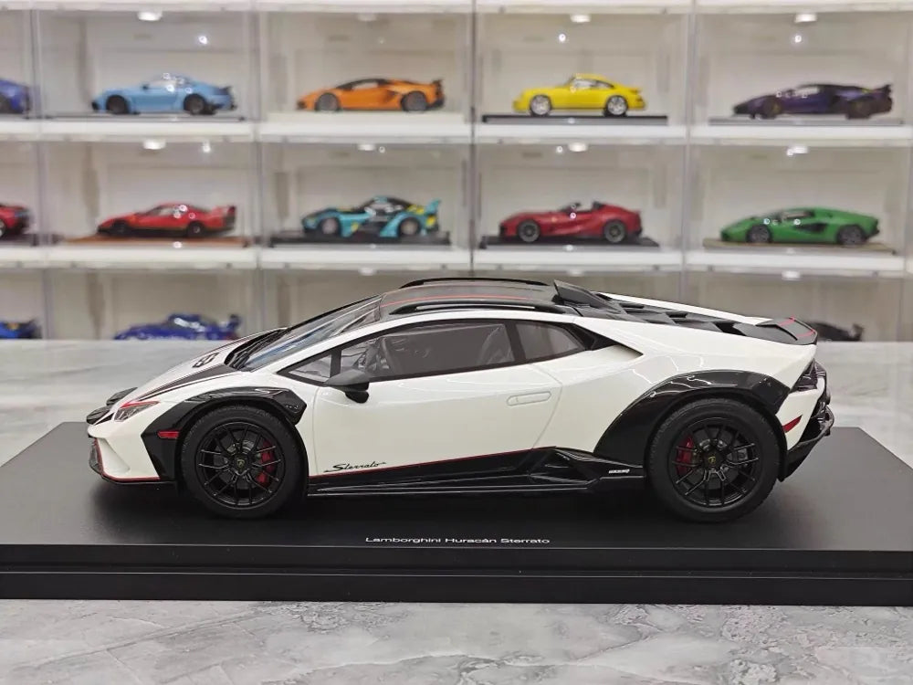 [Top Speed] 1:18 Lamborghini 2021 Huracan STO White Model Car Resin