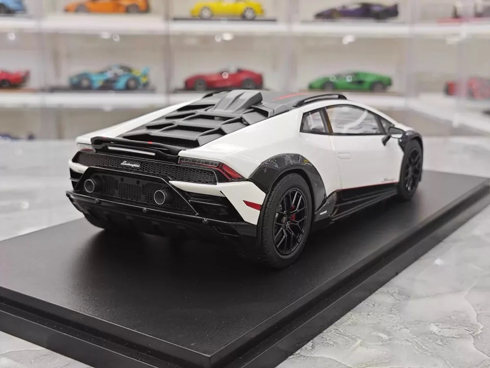 [Top Speed] 1:18 Lamborghini 2021 Huracan STO White Model Car Resin
