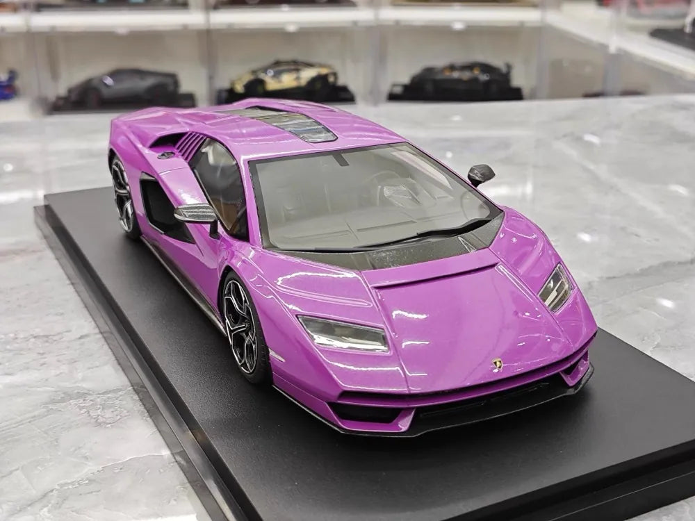 [Top Speed] 1:18 Lamborghini 2022 Countach LPI 800-4 Purple Model Car Resin
