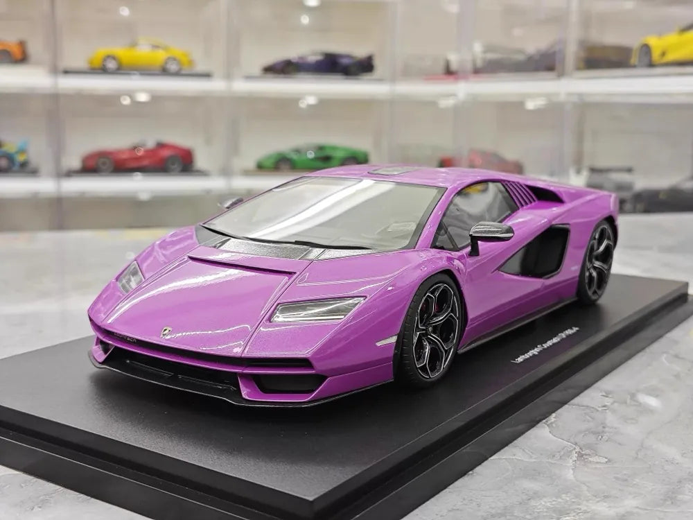 [Top Speed] 1:18 Lamborghini 2022 Countach LPI 800-4 Purple Model Car Resin