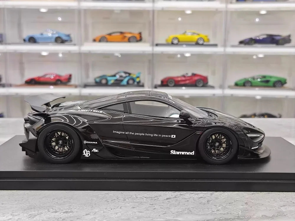 [Top Speed] 1:18 McLaren 2024 720S Liberty Walk noir voiture miniature Resin