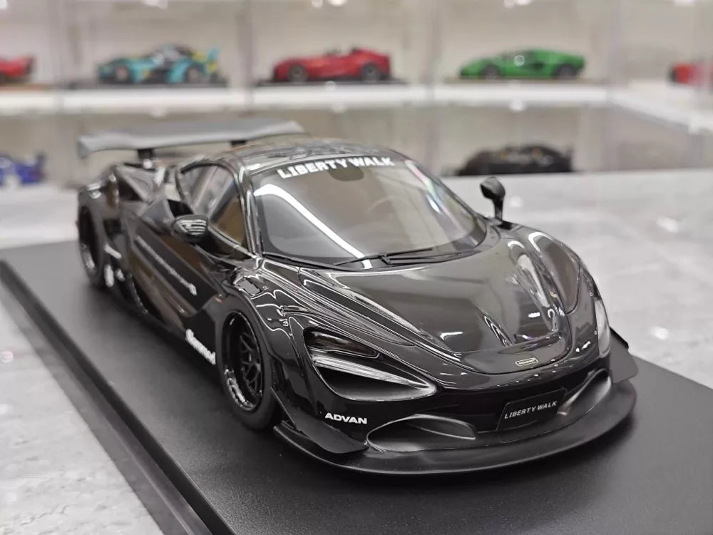 [Top Speed] 1:18 McLaren 2024 720S Liberty Walk noir voiture miniature Resin