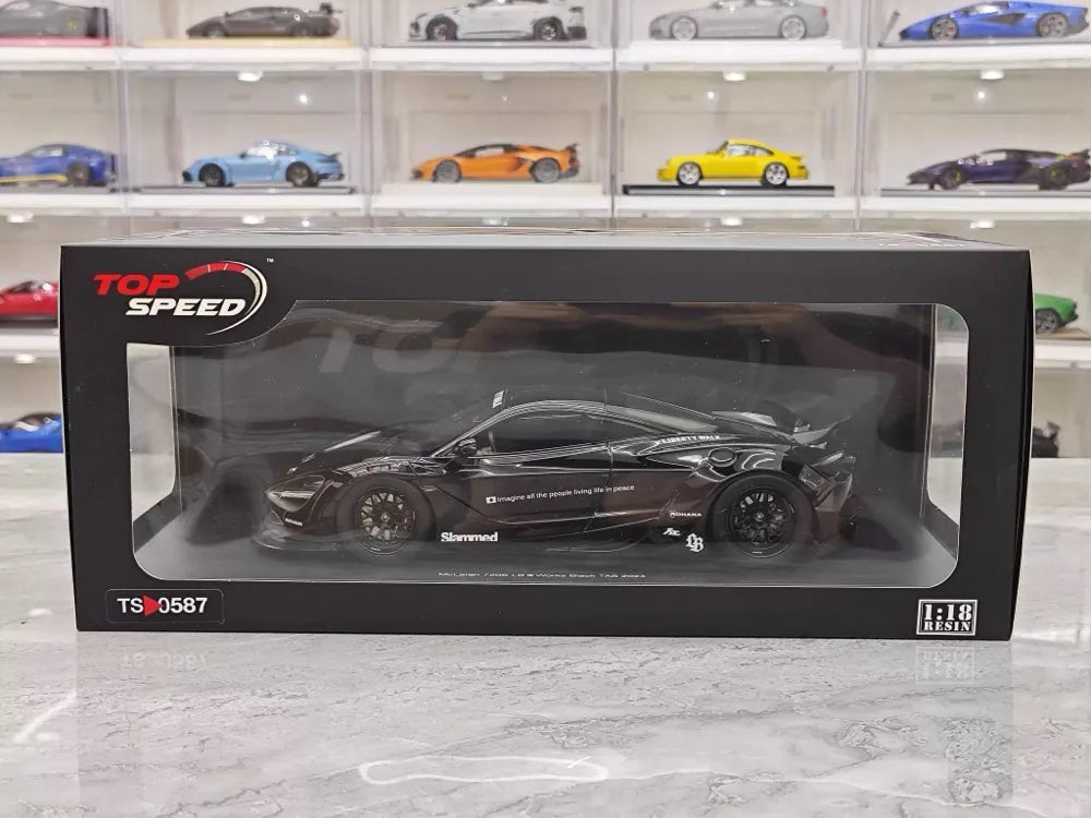 [Top Speed] 1:18 McLaren 2024 720S Liberty Walk noir voiture miniature Resin