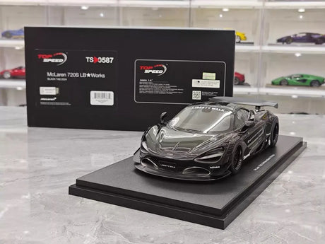 [Top Speed] 1:18 McLaren 2024 720S Liberty Walk Black Model Car Resin