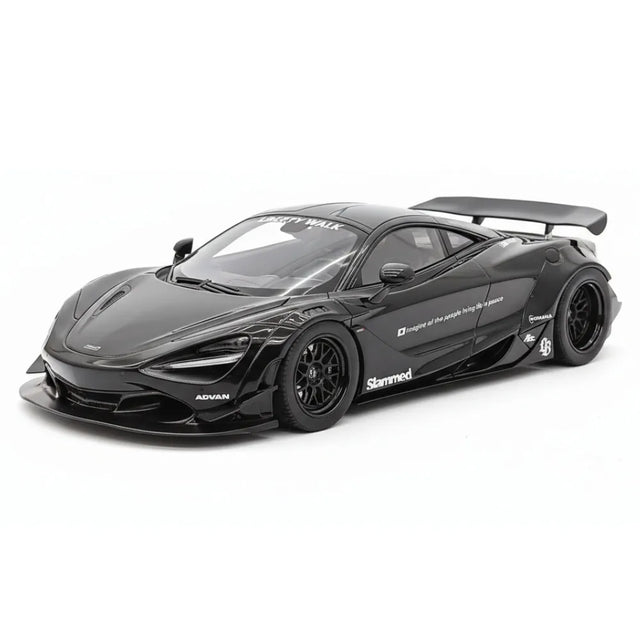 [Top Speed] 1:18 McLaren 2024 720S Liberty Walk svart modellbil harts