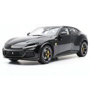 Ferrari 2023 Purosangue svart 1:22 – modellbil i gjuten metall för display