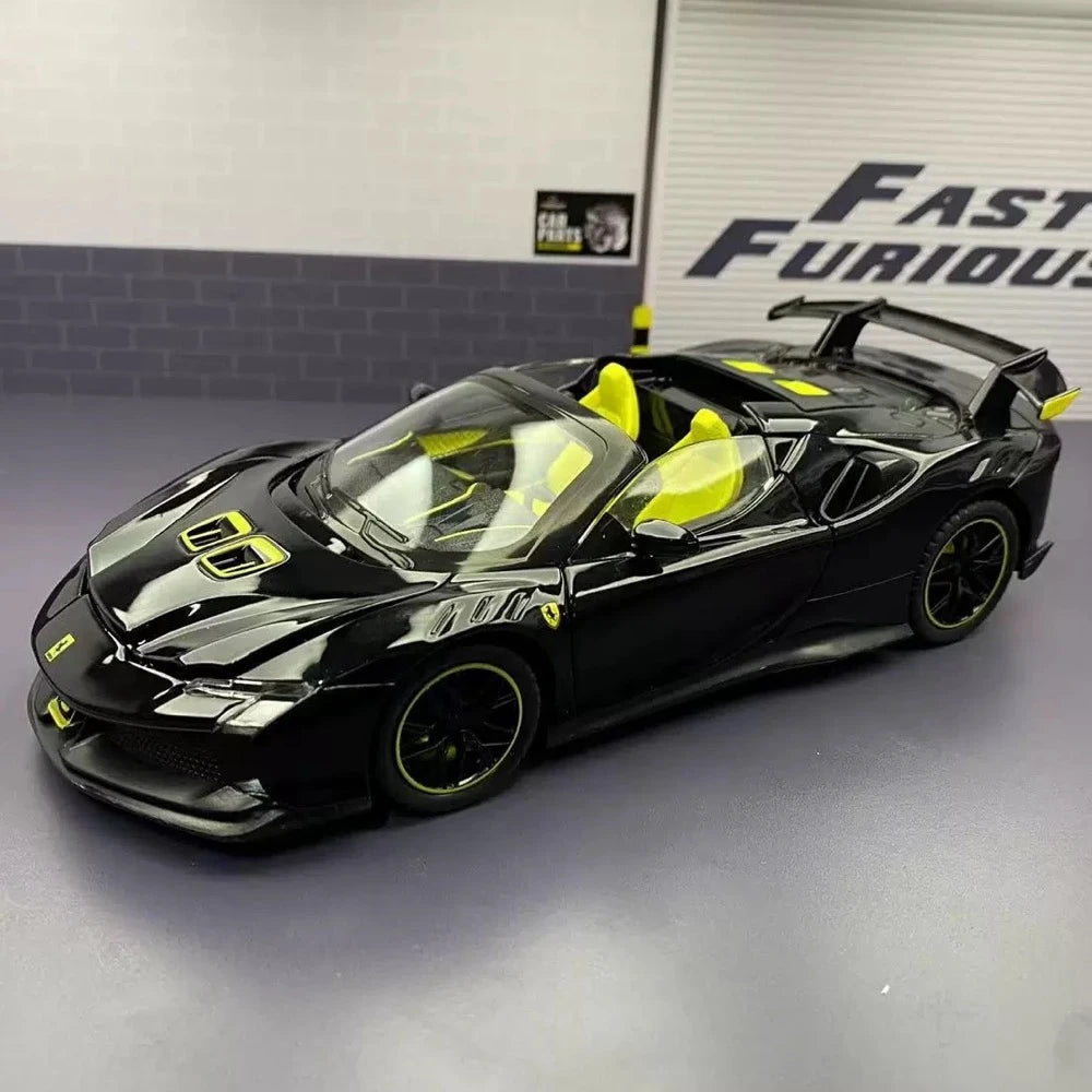 [TOY] 1:24 Ferrari 2023 SF90 XX Stradale Black Model Car Die-Cast