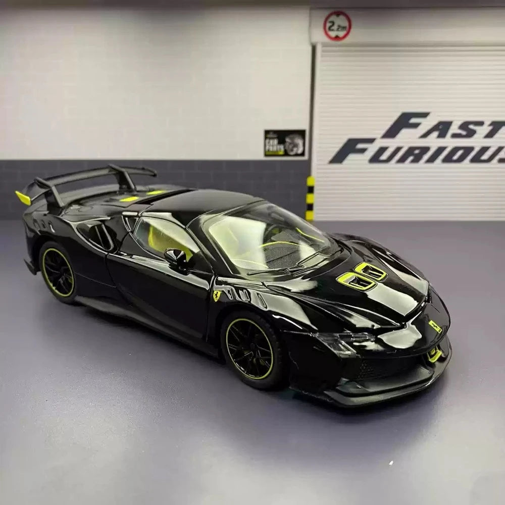 [TOY] 1:24 Ferrari 2023 SF90 XX Stradale Black Model Car Die-Cast