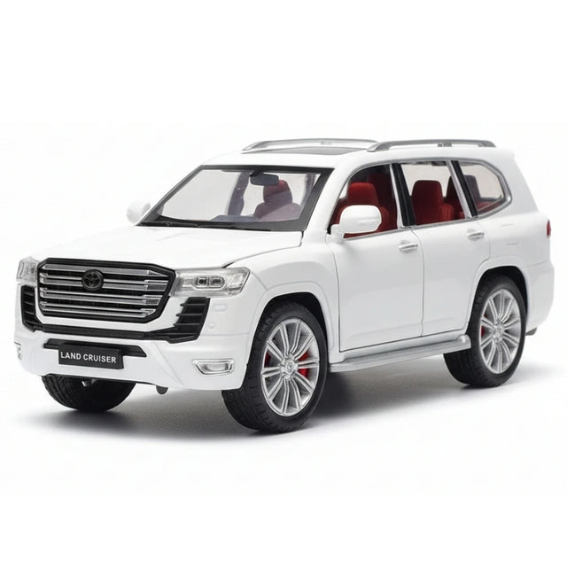 [TOY] 1:24 Toyota 2021 Land Cruiser LC300 bianco modellino di auto Die-Cast