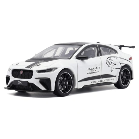[TOY] 1:32 Jaguar 2018 I-Pace eTrophy vit modellbil Die-Cast