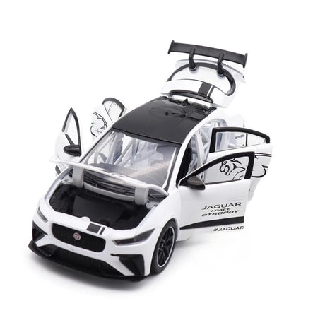 [TOY] 1:32 Jaguar 2018 I-Pace eTrophy vit modellbil Die-Cast