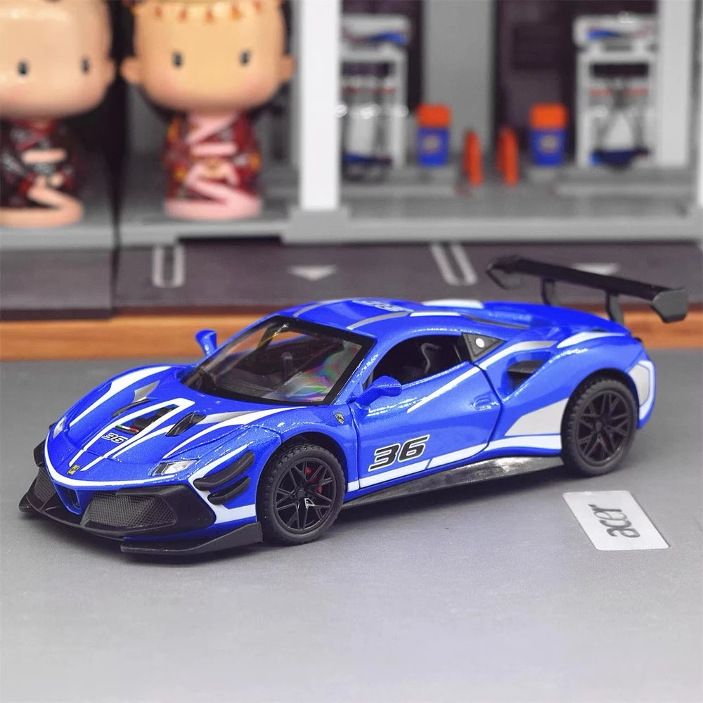 [TOY] 1:32 Ferrari 2019 488 Challenge EVO Blue Model Car Die-Cast