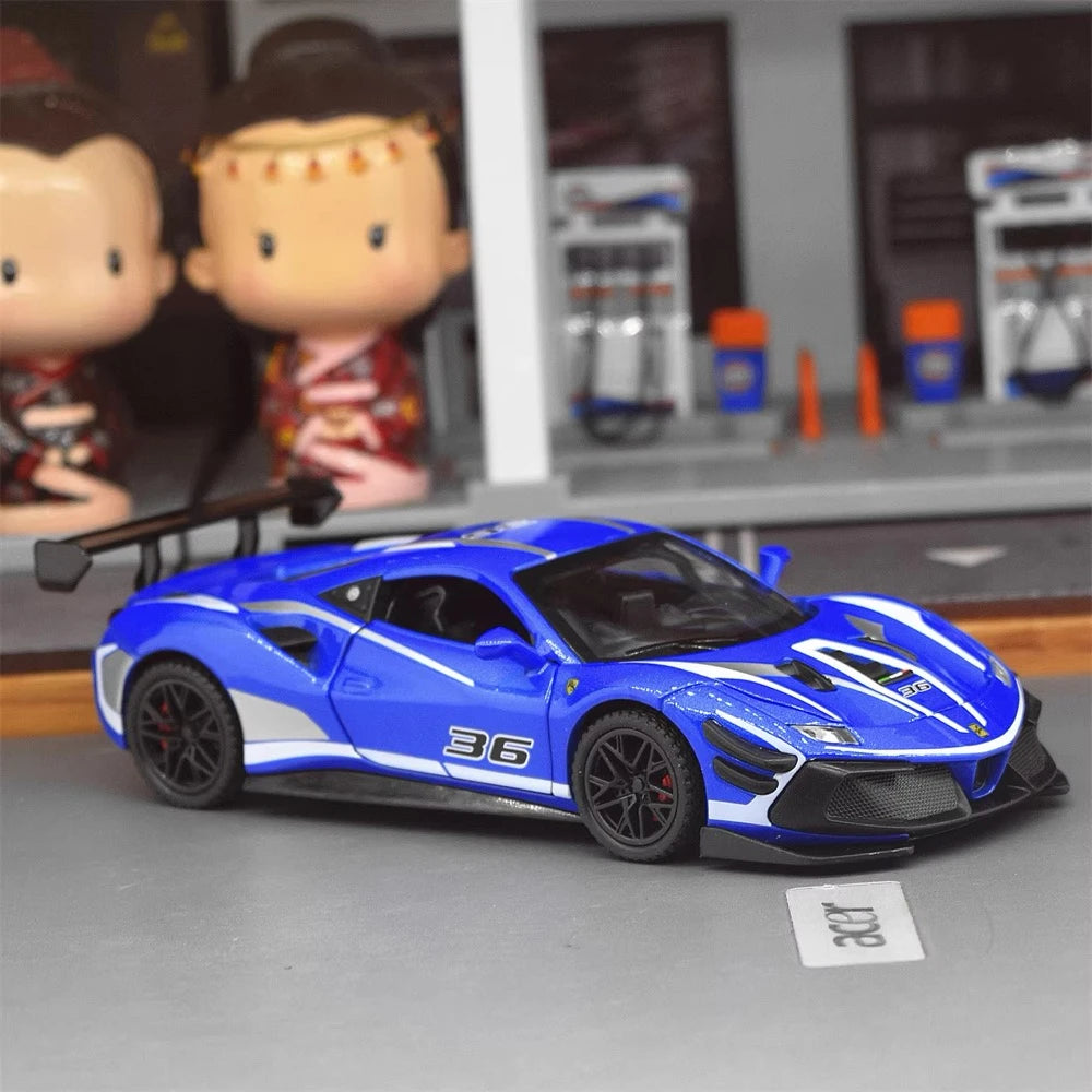 [TOY] 1:32 Ferrari 2019 488 Challenge EVO Blue Model Car Die-Cast