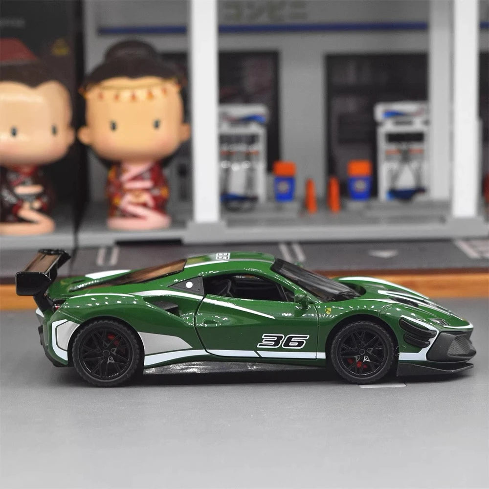[TOY] 1:32 Ferrari 2019 488 Challenge EVO groen modelauto Die-Cast