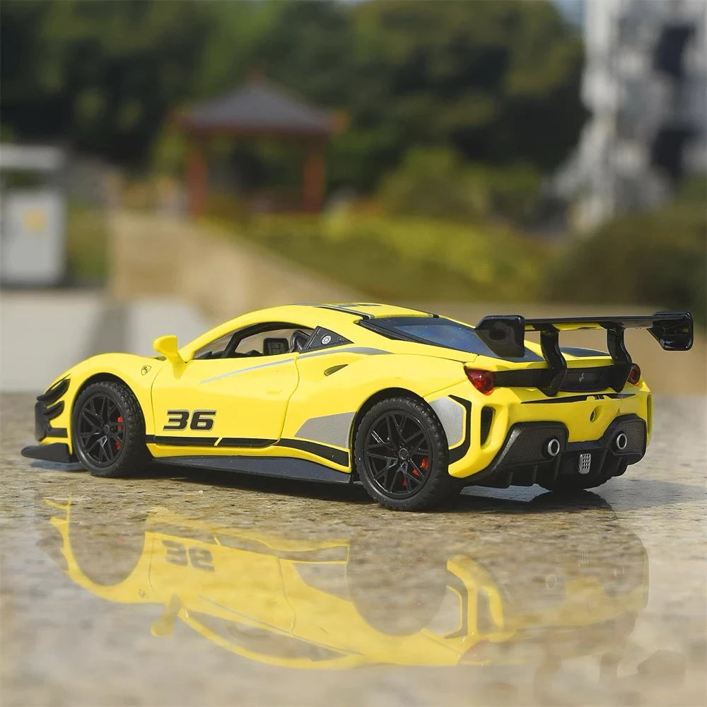 [TOY] 1:32 Ferrari 2019 488 Challenge EVO geel modelauto Die-Cast