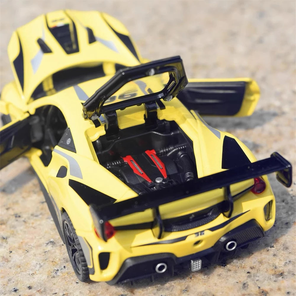 [TOY] 1:32 Ferrari 2019 488 Challenge EVO geel modelauto Die-Cast