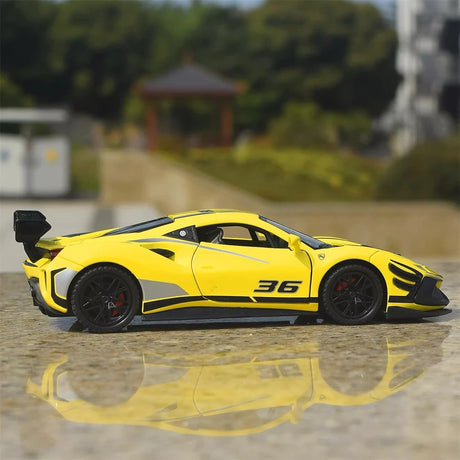 [TOY] 1:32 Ferrari 2019 488 Challenge EVO gul modellbil Die-Cast