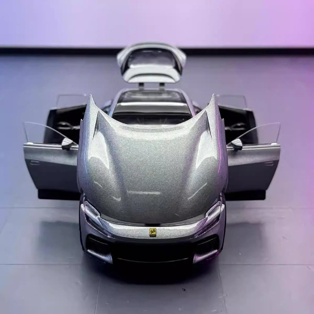 [TOY] 1:32 Ferrari 2023 Purosangue Silver Model Car Die-Cast